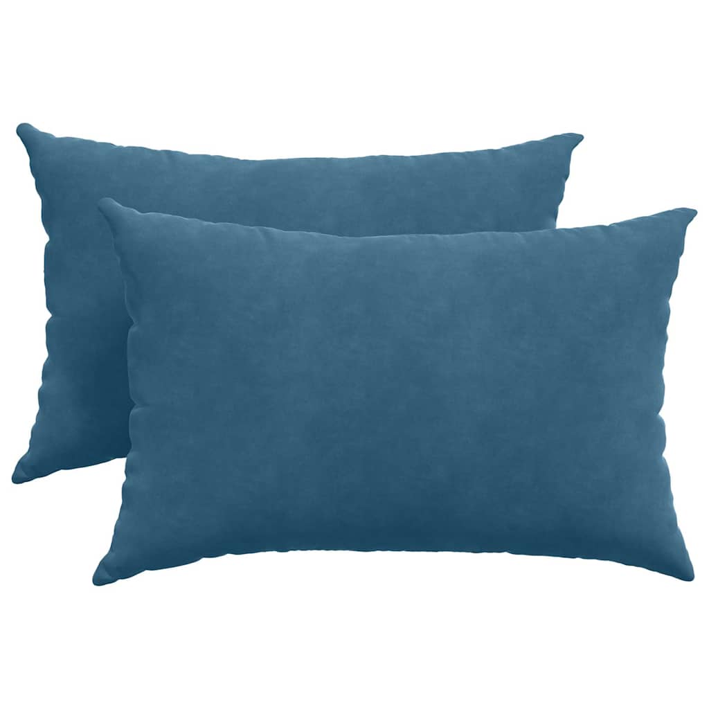 Sofapuder 2 pcs Blå 60 x 40 cm Velourstof