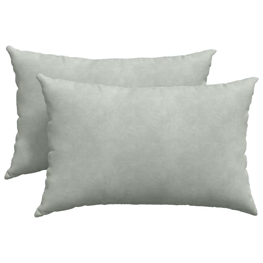 Sofapuder 2 pcs Lysegrå 60 x 40 cm Velourstof