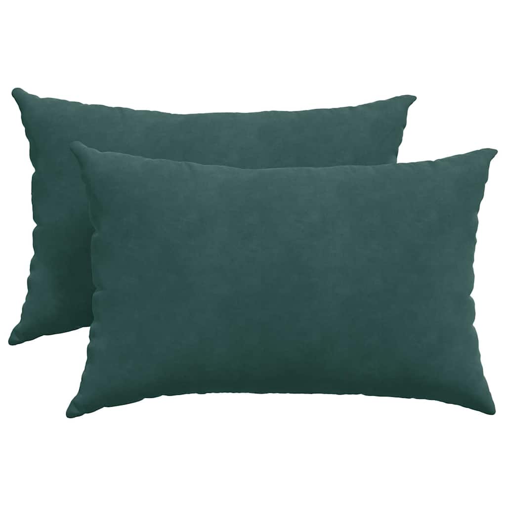 Sofapuder 2 pcs Mørkegrøn 60 x 40 cm Velourstof