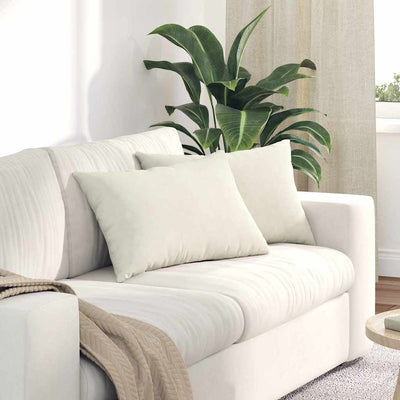 Sofapuder 2 pcs Creme 60 x 40 cm Velourstof