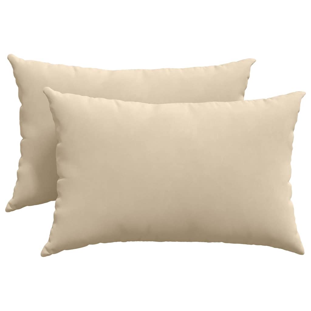 Sofapuder 2 stk. Stof Creme 60 x 40 cm
