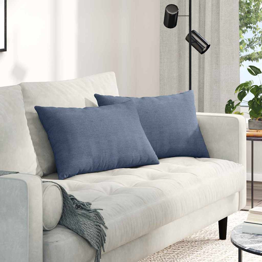 Sofapuder 2 pcs Blå 60 x 40 cm Velourstof