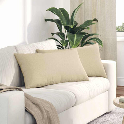Sofapuder 2 stk. Stof Creme 80 x 40 cm