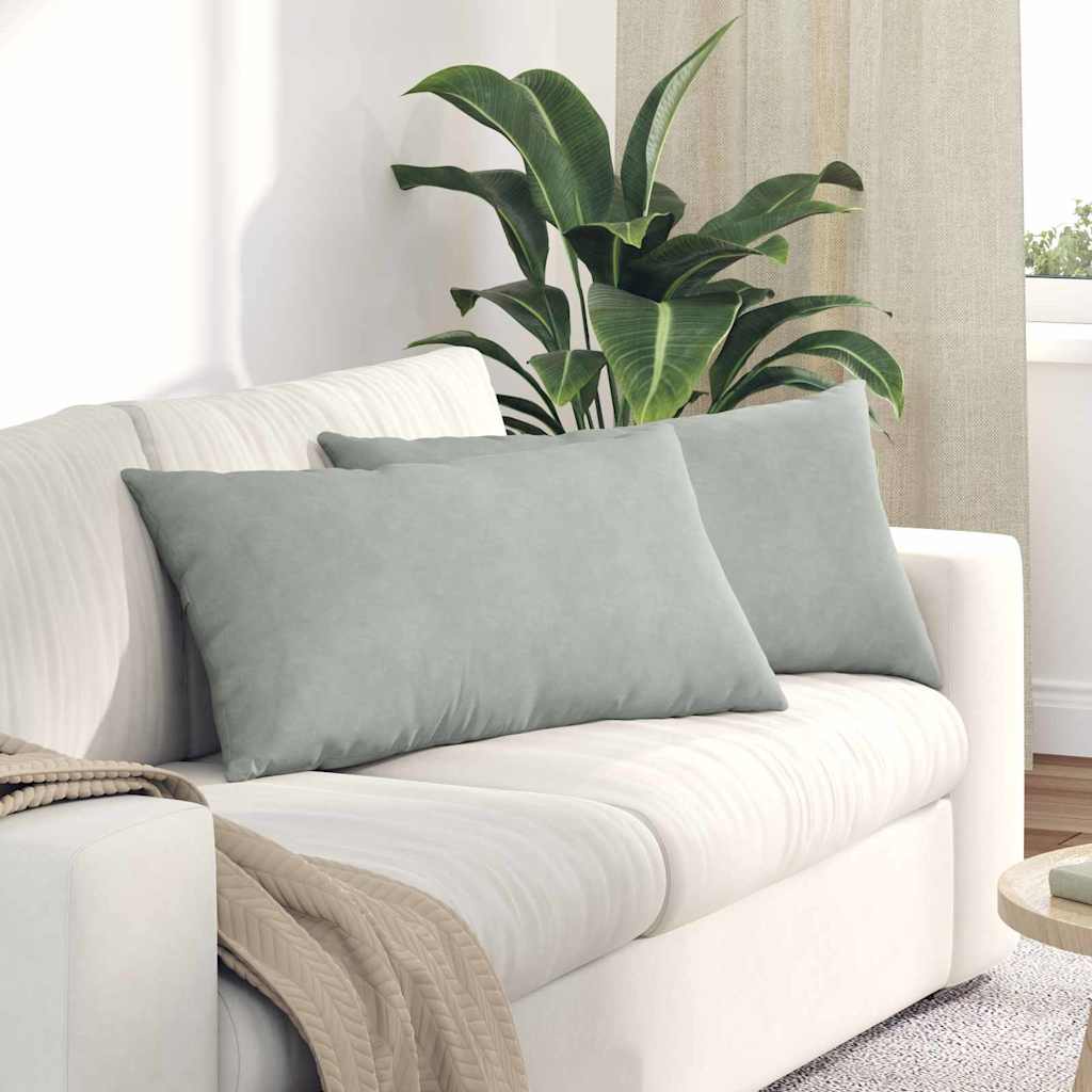 Sofapuder 2 pcs Lysegrå 80 x 40 cm Velourstof