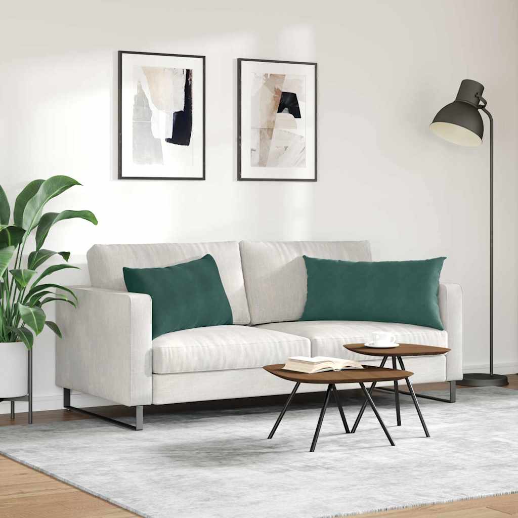 Sofapuder 2 pcs Mørkegrøn 80 x 40 cm Velourstof