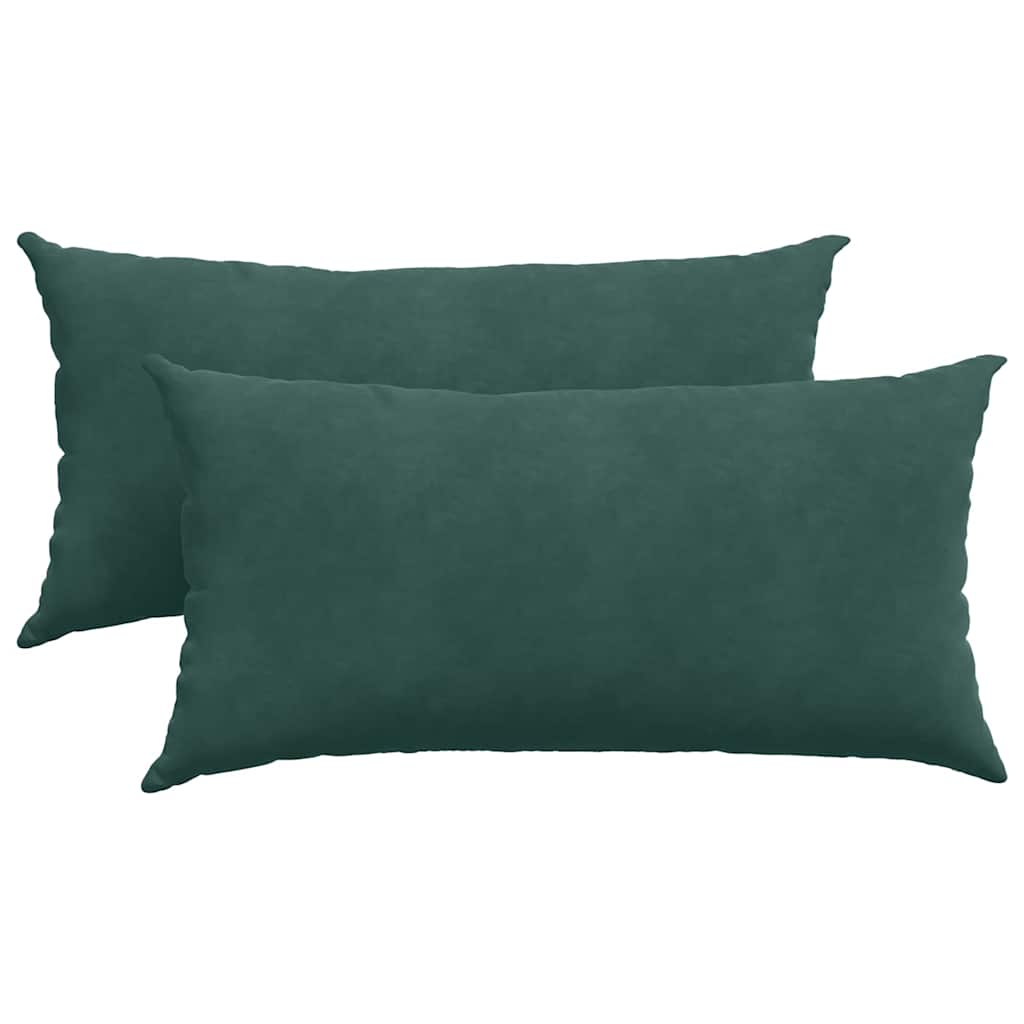 Sofapuder 2 pcs Mørkegrøn 80 x 40 cm Velourstof