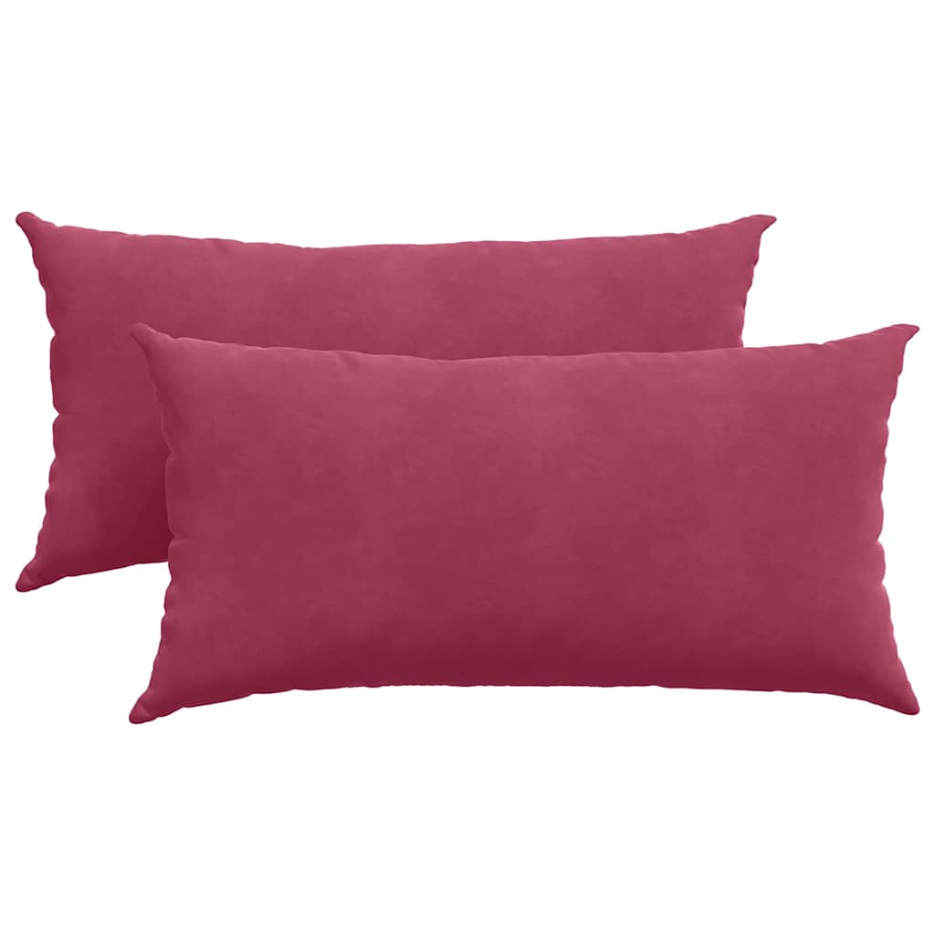 Sofapuder 2 pcs Vinrød 80 x 40 cm Velourstof