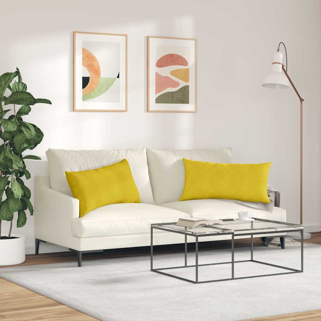Sofapuder 2 pcs Gul 80 x 40 cm Velourstof