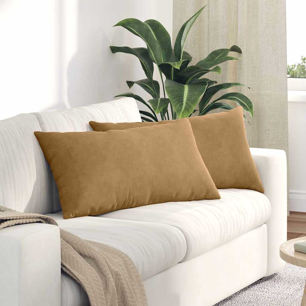 Sofapuder 2 pcs Brun 80 x 40 cm Velourstof
