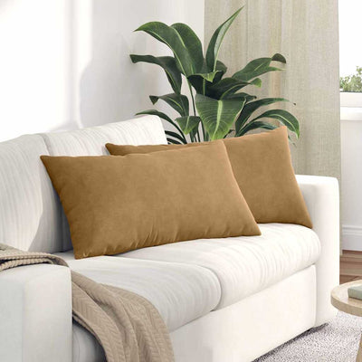 Sofapuder 2 pcs Brun 80 x 40 cm Velourstof