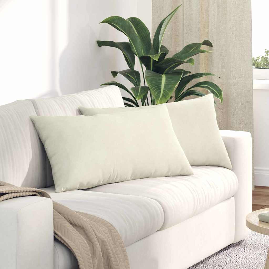 Sofapuder 2 pcs Creme 80 x 40 cm Velourstof