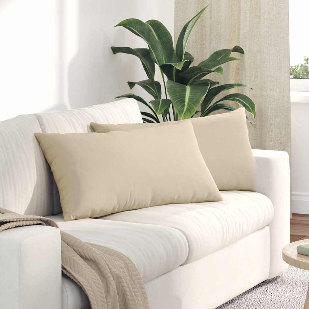 Sofapuder 2 stk. Stof Creme 80 x 40 cm