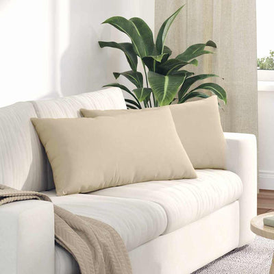 Sofapuder 2 stk. Stof Creme 80 x 40 cm