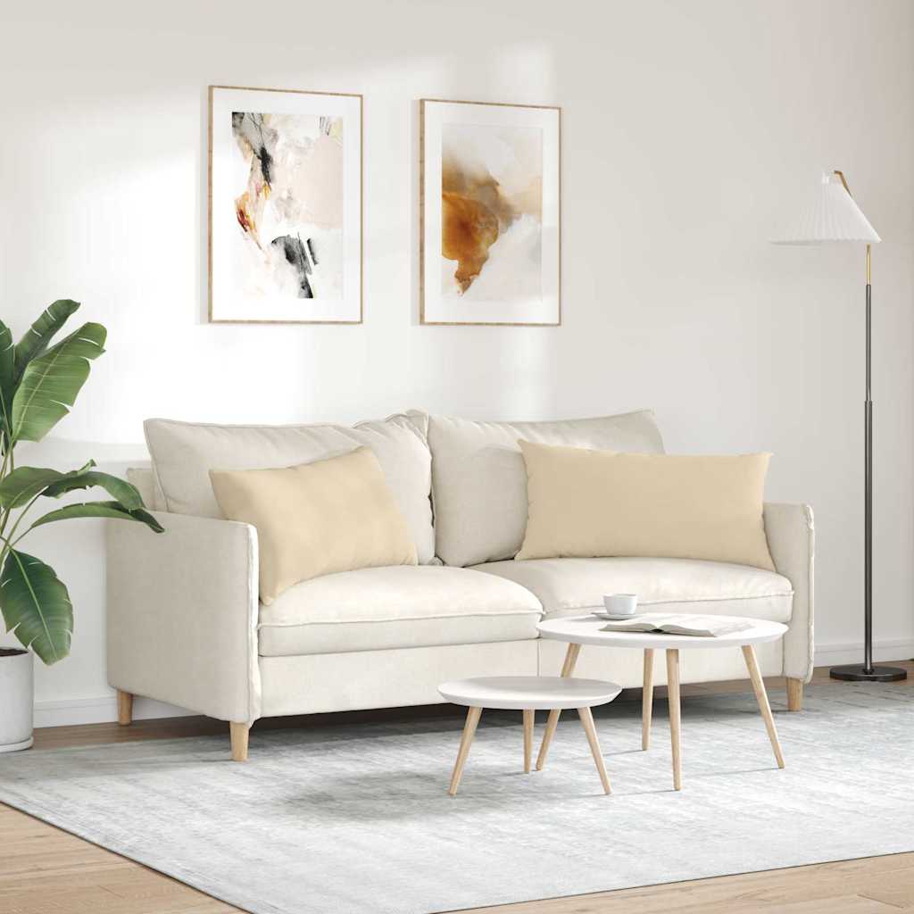 Sofapuder 2 stk. Stof Creme 80 x 40 cm