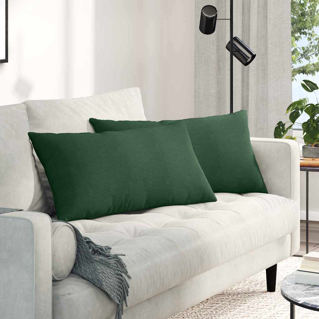 Sofapuder 2 pcs Mørkegrøn 80 x 40 cm Velourstof