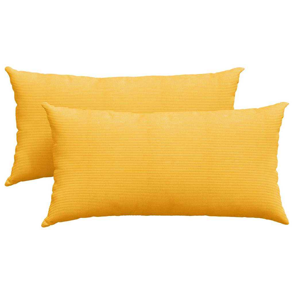 Sofapuder 2 pcs Lys Gul 80 x 40 cm Velourstof