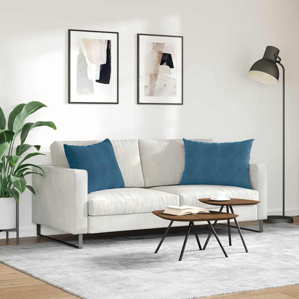 Sofapuder 2 pcs Blå 70 x 50 cm Velourstof