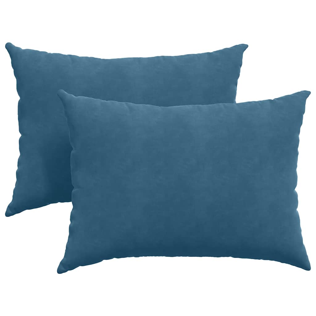 Sofapuder 2 pcs Blå 70 x 50 cm Velourstof