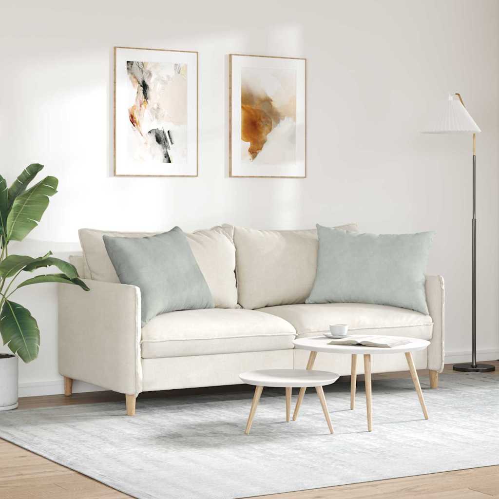 Sofapuder 2 pcs Lysegrå 70 x 50 cm Velourstof