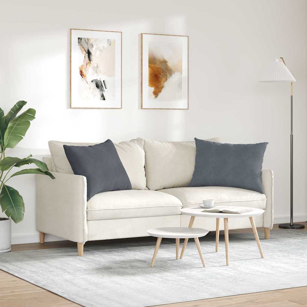 Sofapuder 2 pcs Mørkegrå 70 x 50 cm Velourstof