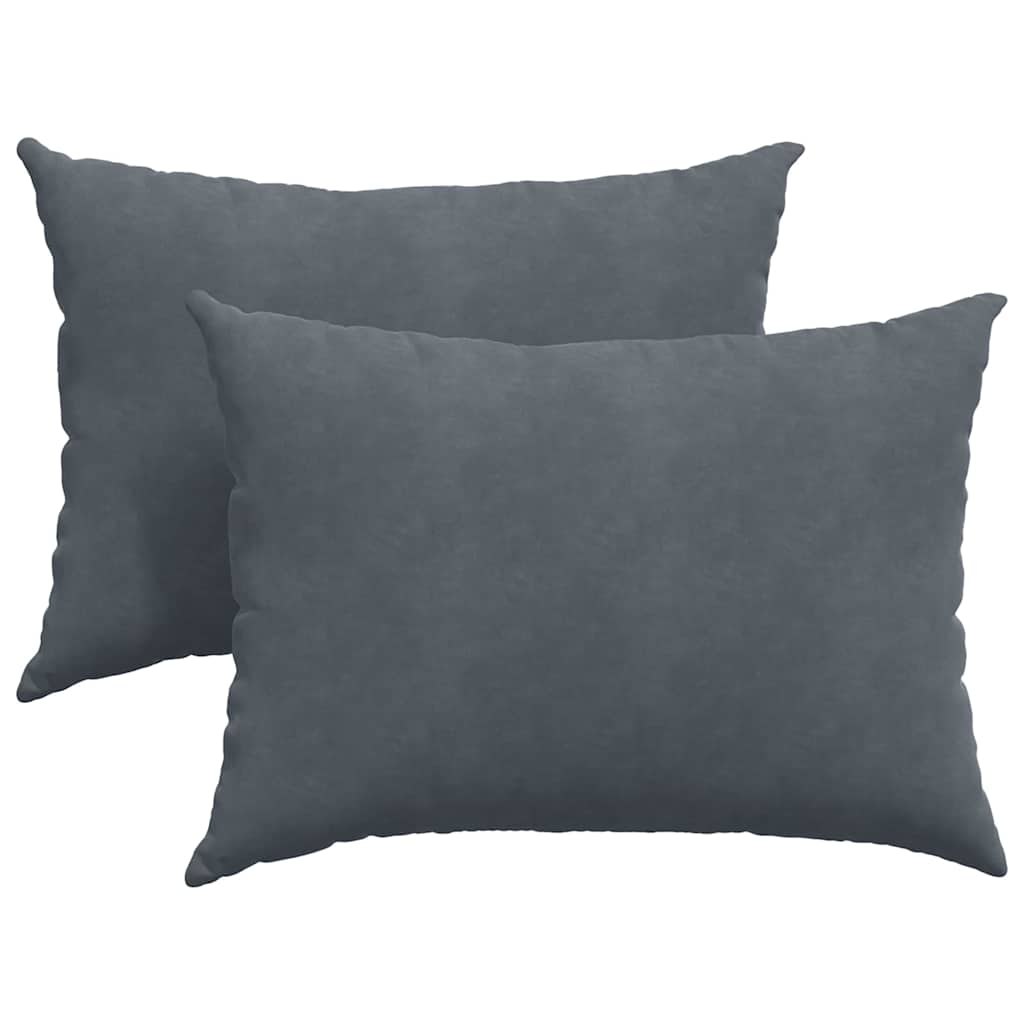 Sofapuder 2 pcs Mørkegrå 70 x 50 cm Velourstof