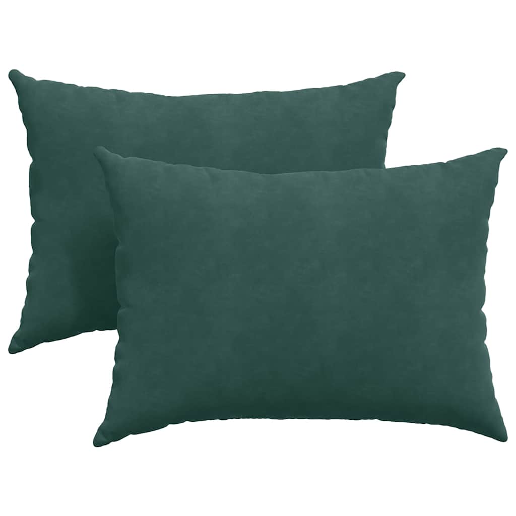 Sofapuder 2 pcs Mørkegrøn 70 x 50 cm Velourstof