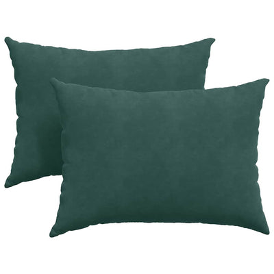 Sofapuder 2 pcs Mørkegrøn 70 x 50 cm Velourstof