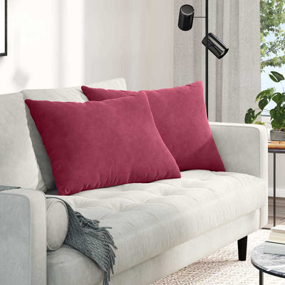 Sofapuder 2 pcs Vinrød 70 x 50 cm Velourstof
