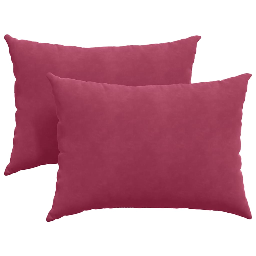 Sofapuder 2 pcs Vinrød 70 x 50 cm Velourstof