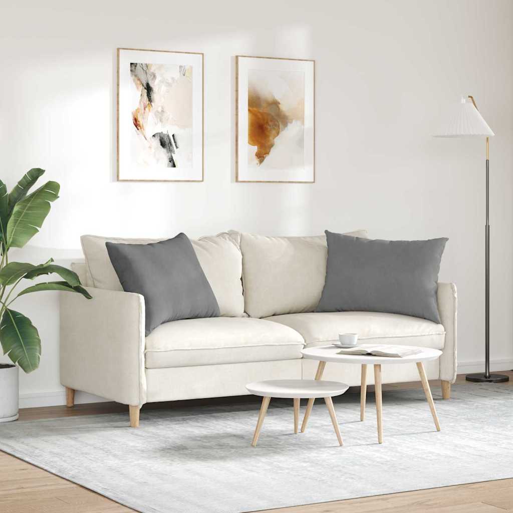 Sofapuder 2 stk. Stof Mørkegrå 70 x 50 cm