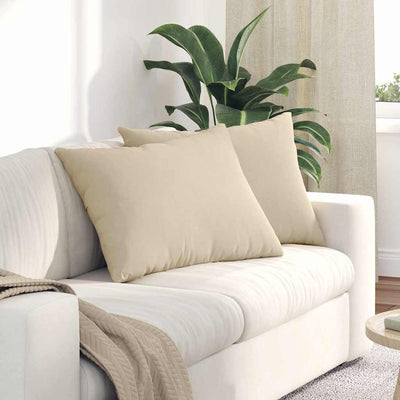 Sofapuder 2 stk. Stof Creme 70 x 50 cm