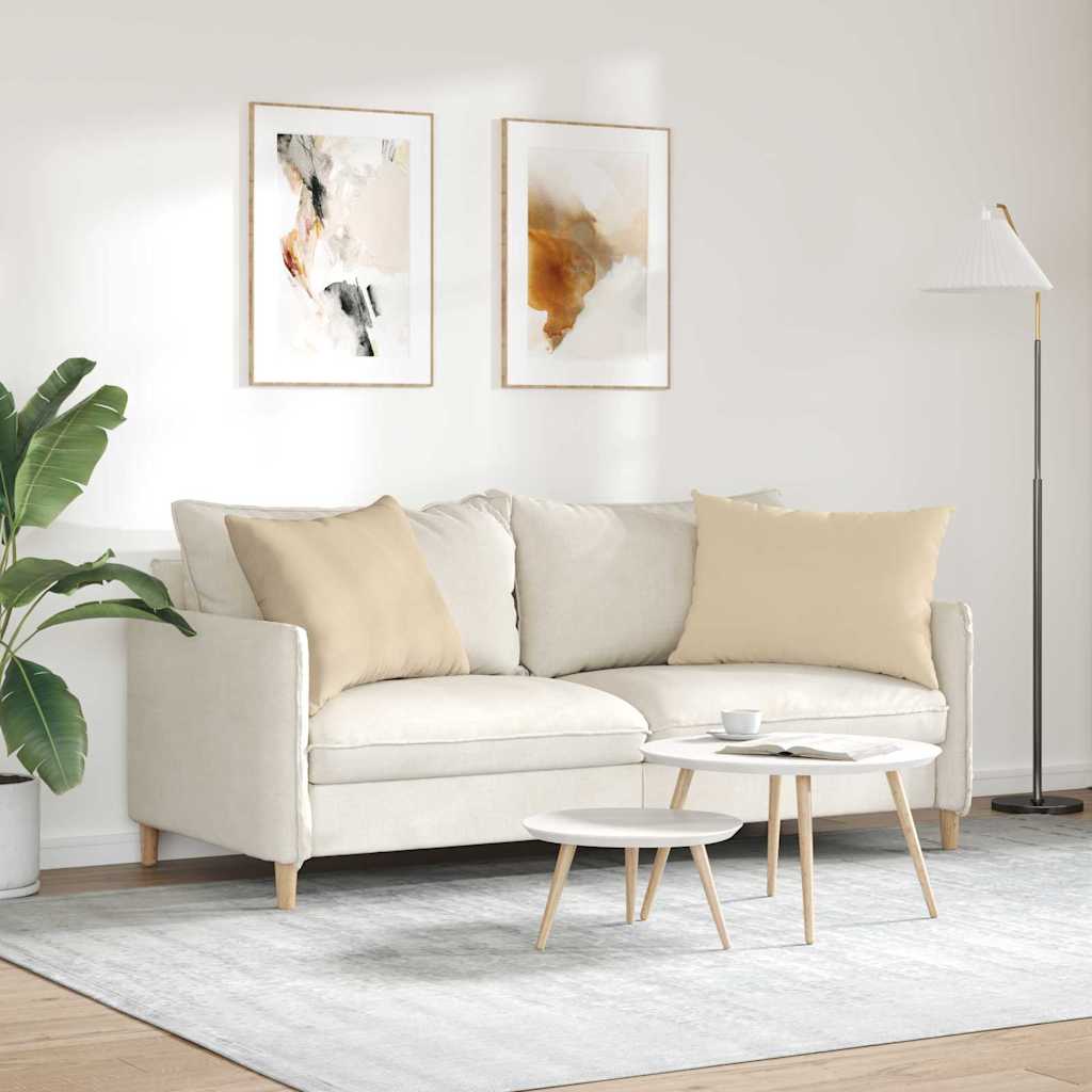 Sofapuder 2 stk. Stof Creme 70 x 50 cm