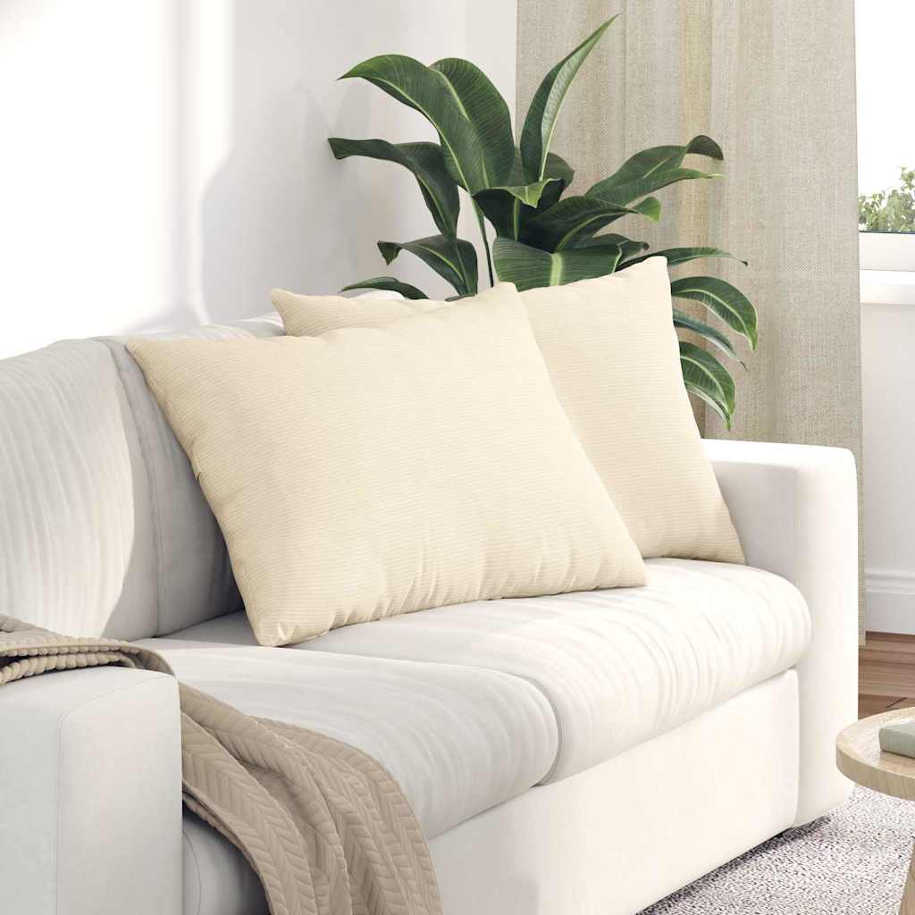 Sofapuder 2 pcs Creme 70 x 50 cm Velourstof