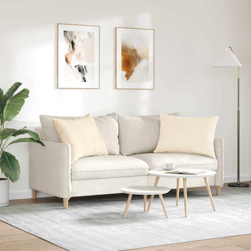 Sofapuder 2 pcs Creme 70 x 50 cm Velourstof