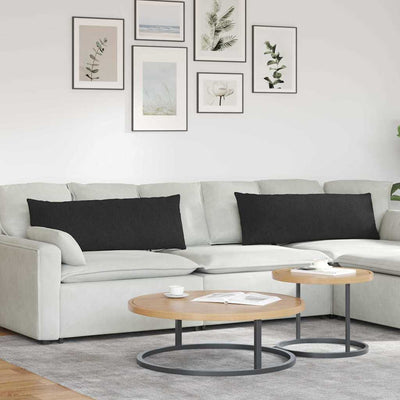 Sofapuder 2 stk. Stof Sort 120 x 40 cm