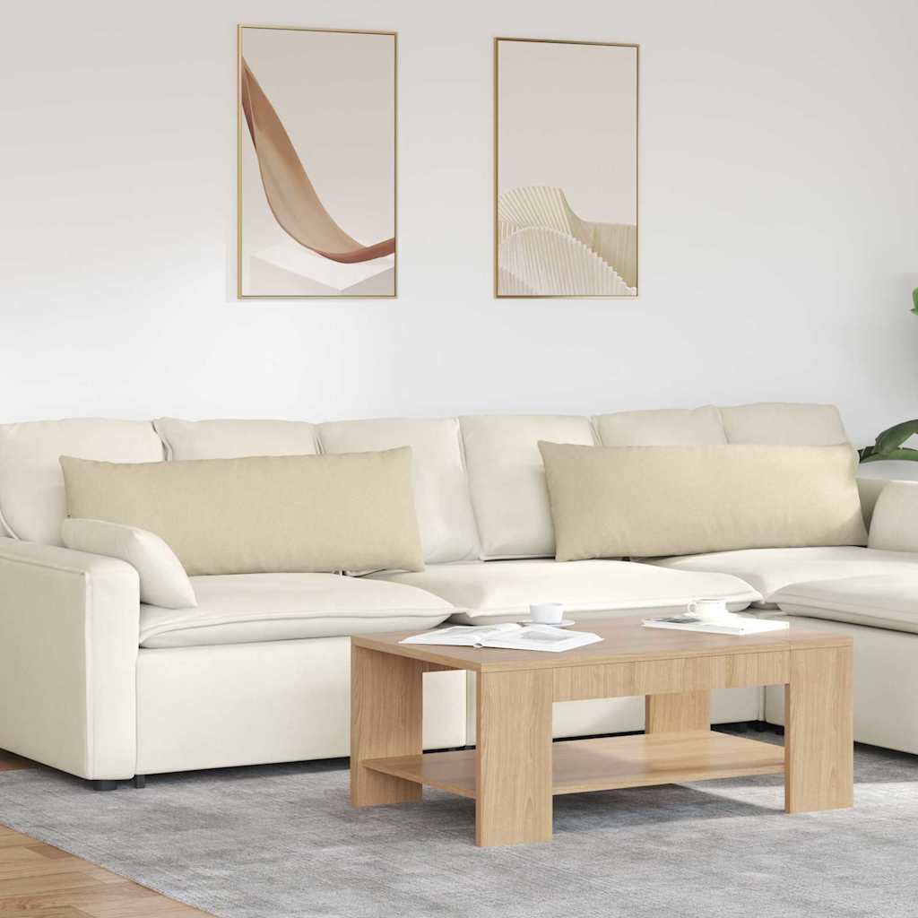 Sofapuder 2 stk. Stof Creme 120 x 40 cm