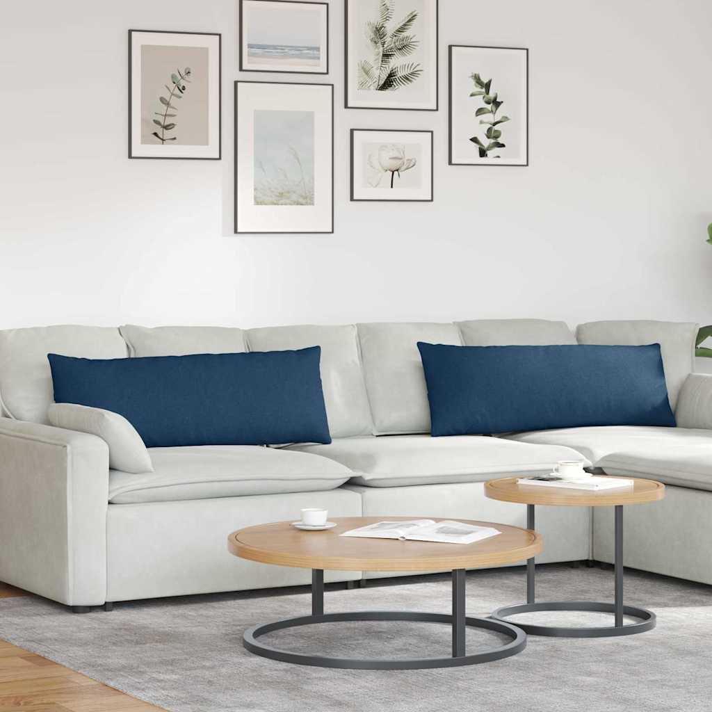 Sofapuder 2 stk. Stof Blå 120 x 40 cm
