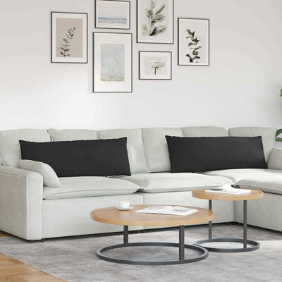 Sofapuder 2 stk. Stof Sort 120 x 40 cm
