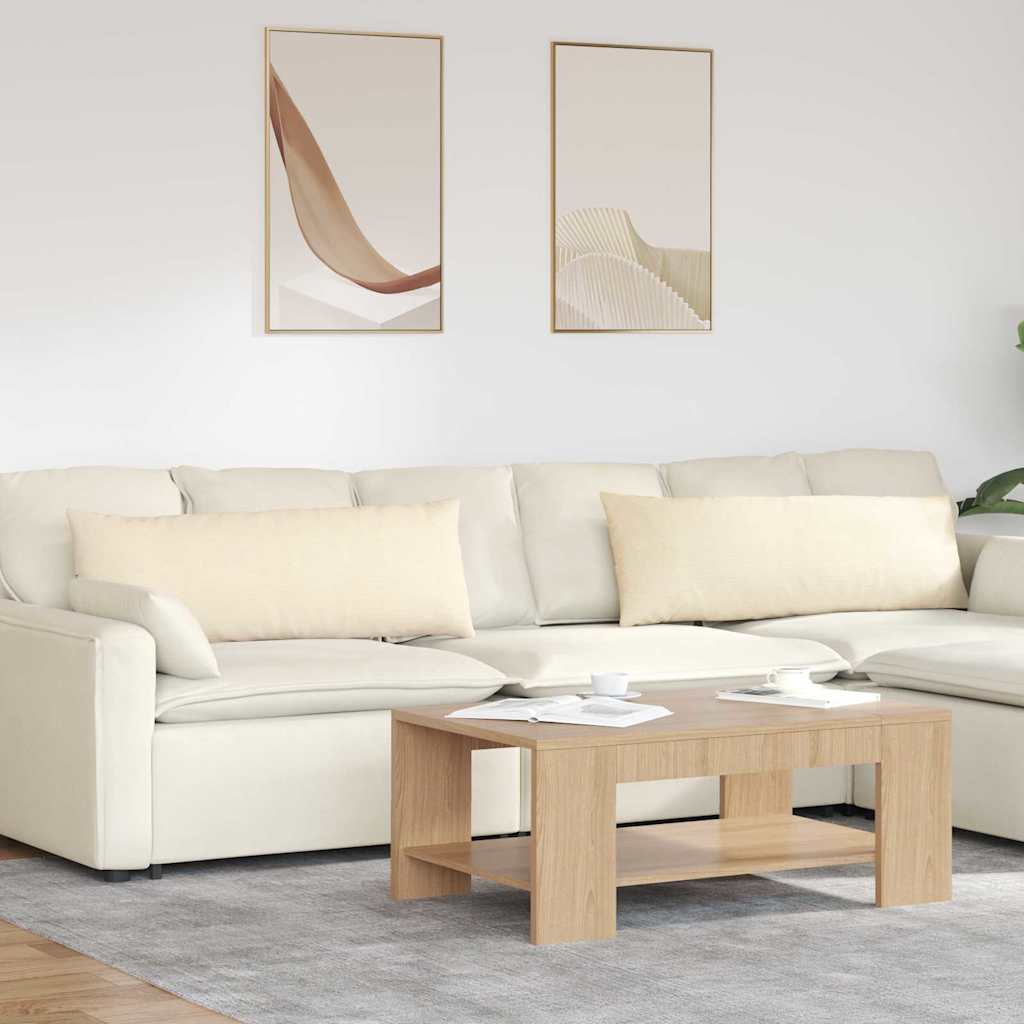 Sofapuder 2 pcs Creme 120 x 40 cm Velourstof