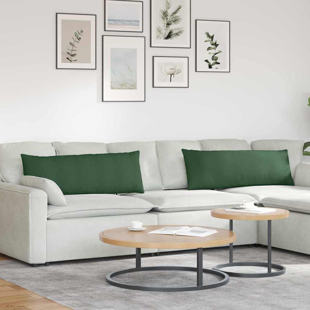 Sofapuder 2 pcs Mørkegrøn 120 x 40 cm Velourstof