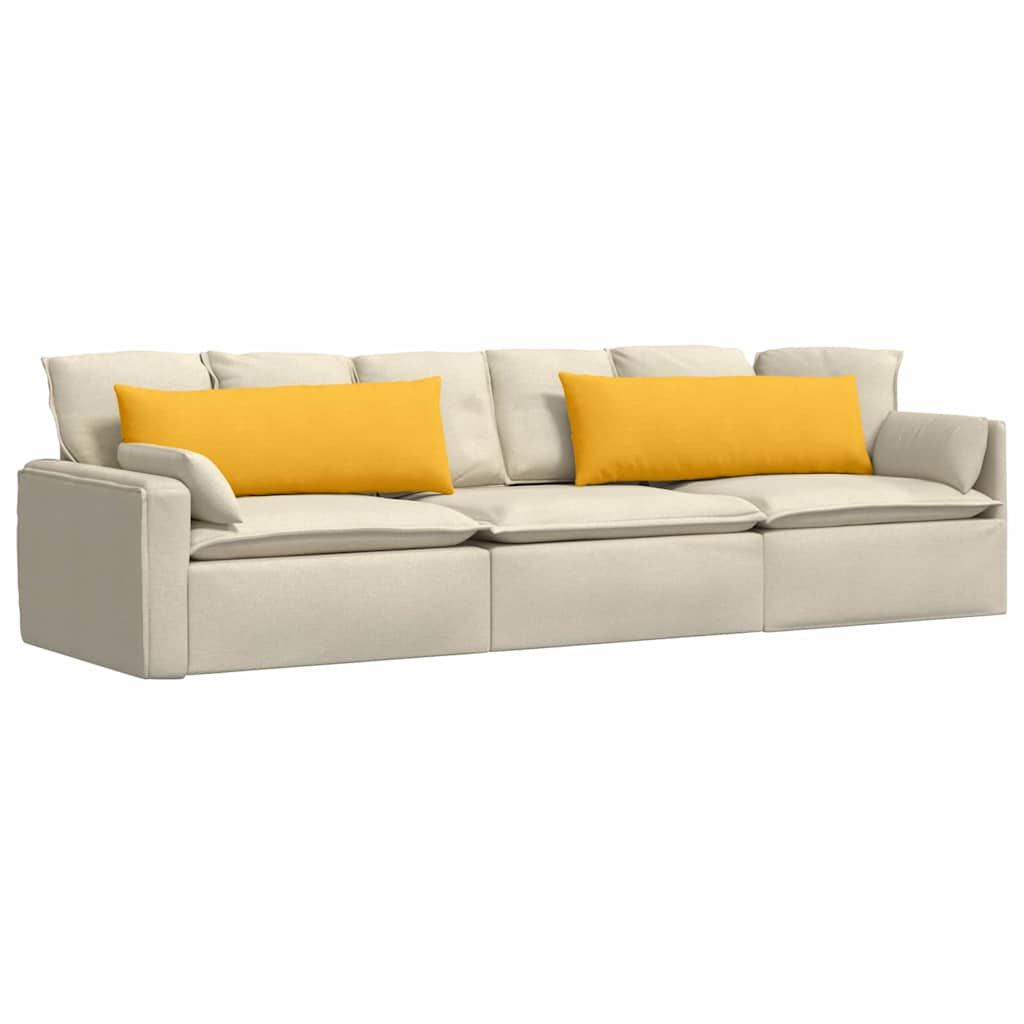 Sofapuder 2 pcs Lys Gul 120 x 40 cm Velourstof