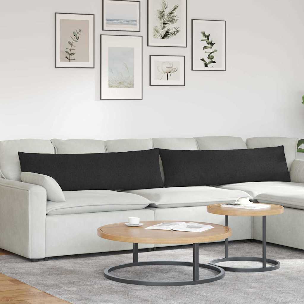 Sofapuder 2 stk. Stof Sort 145 x 40 cm
