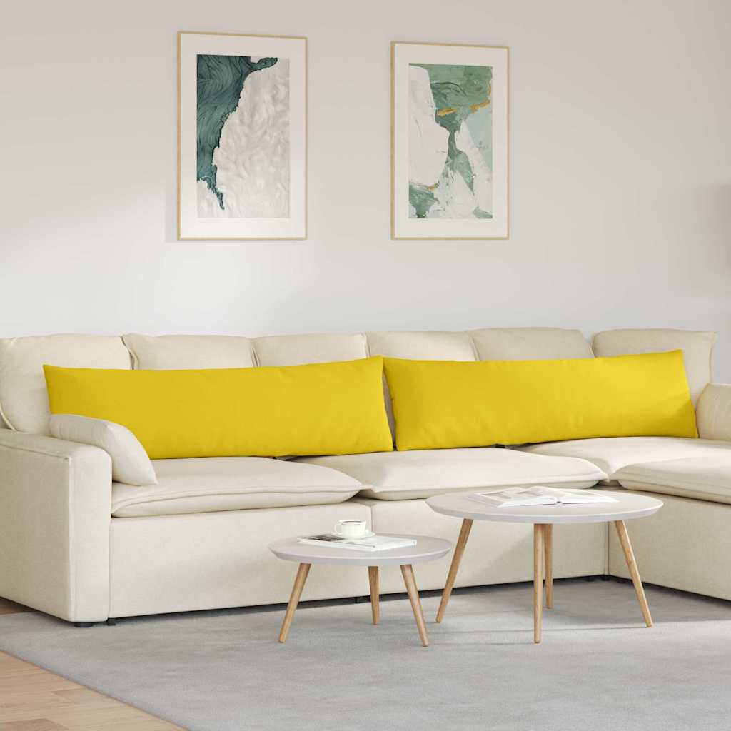 Sofapuder 2 stk. Stof Lys Gul 145 x 40 cm