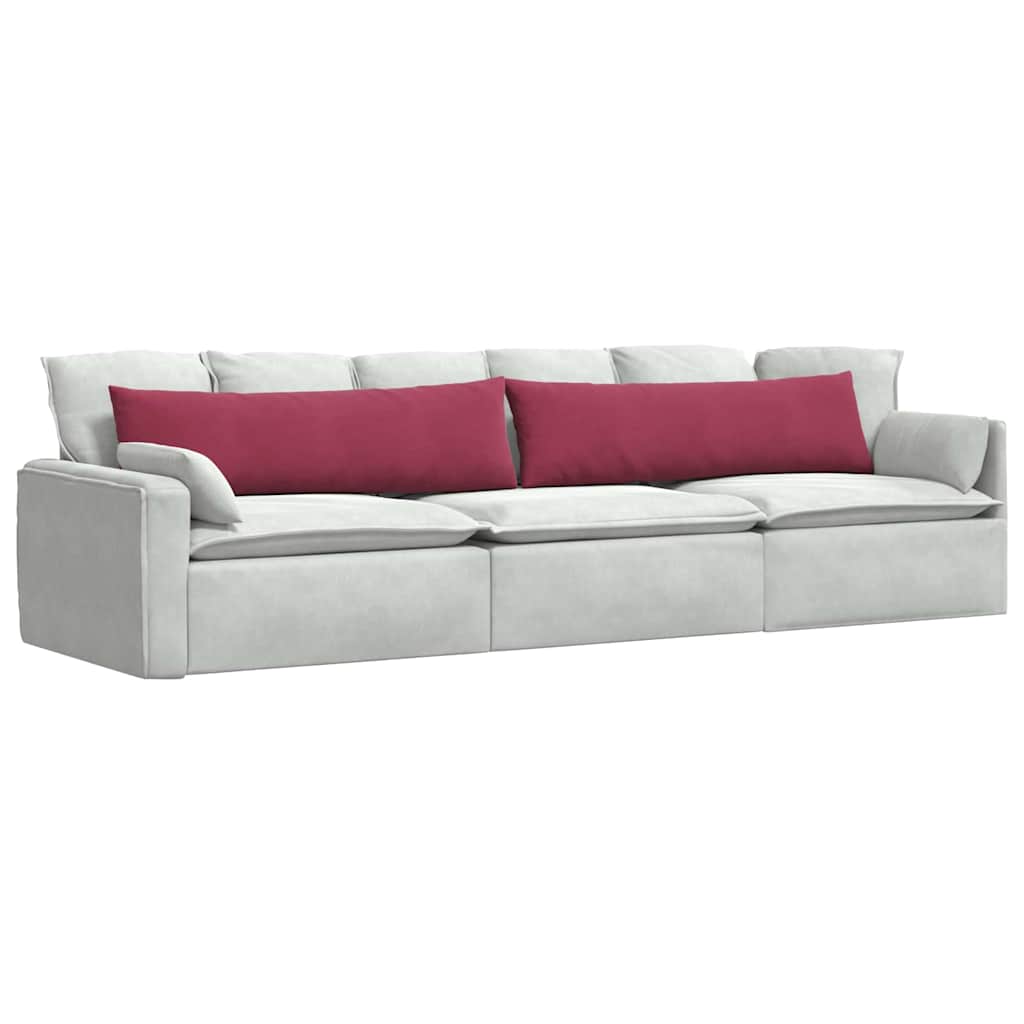 Sofapuder 2 pcs Vinrød 145 x 40 cm Velourstof