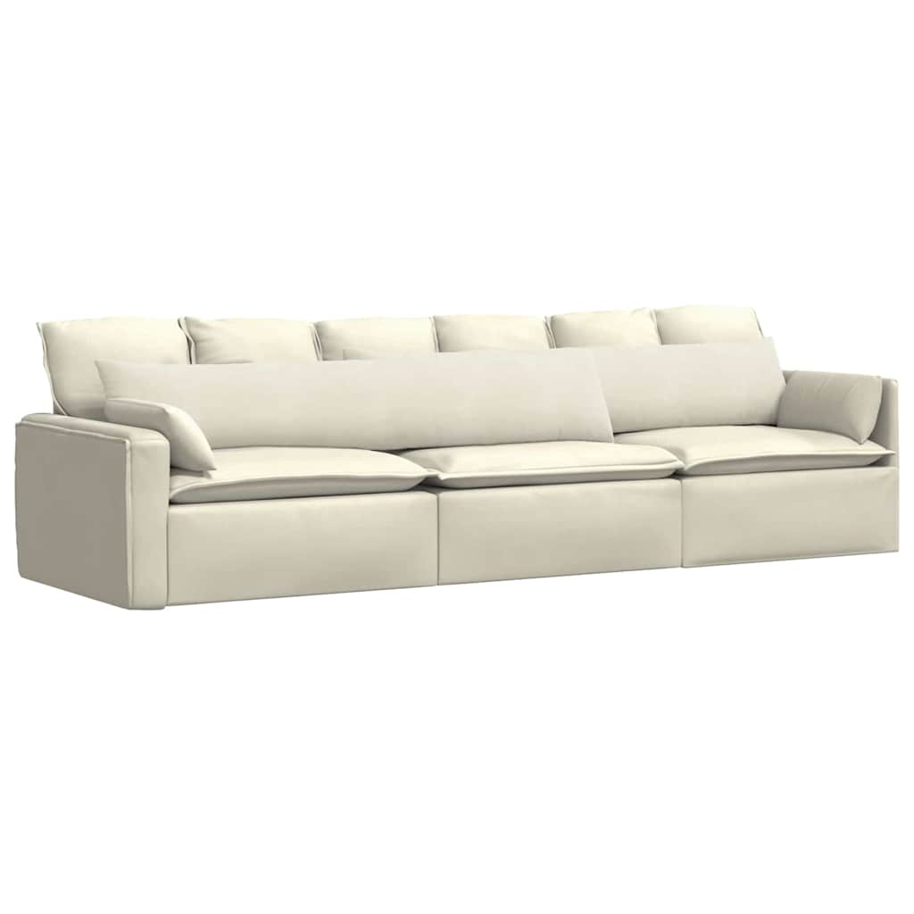 Sofapuder 2 pcs Creme 200 x 40 cm Velourstof