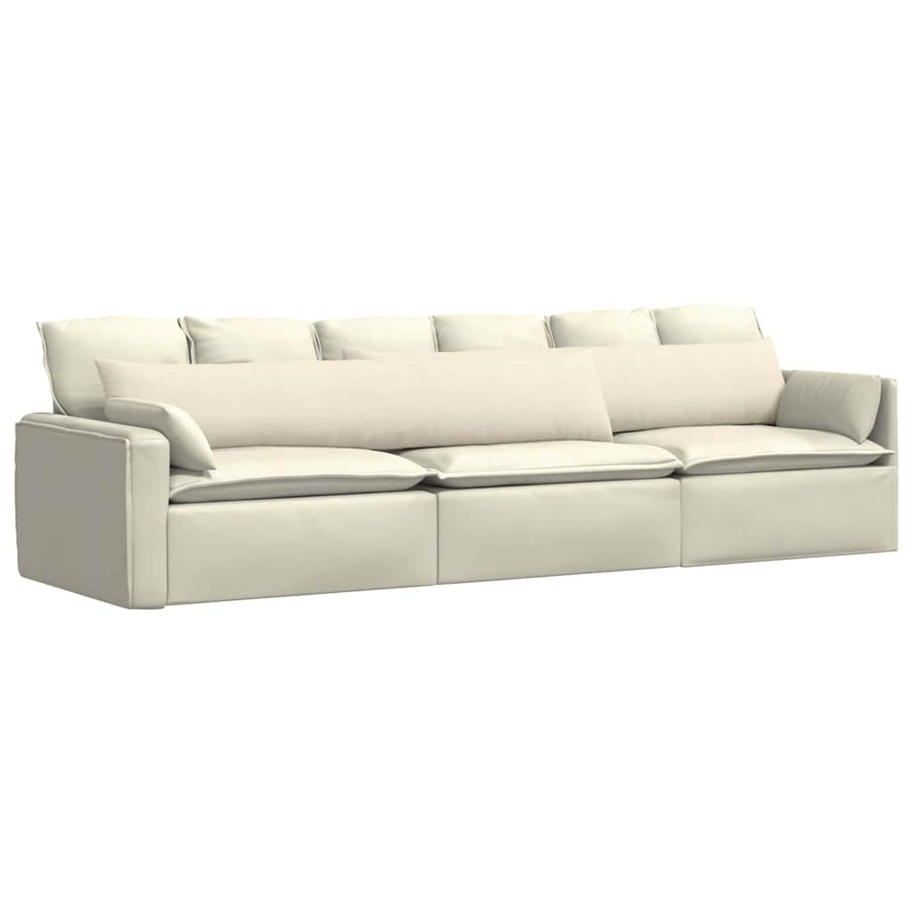 Sofapuder 2 pcs Creme 200 x 40 cm Velourstof