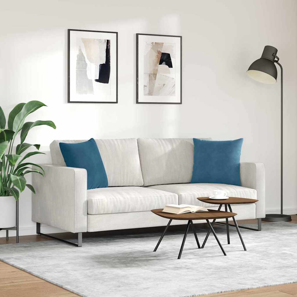 Sofapuder 2 pcs Blå 45 x 45 cm Velourstof