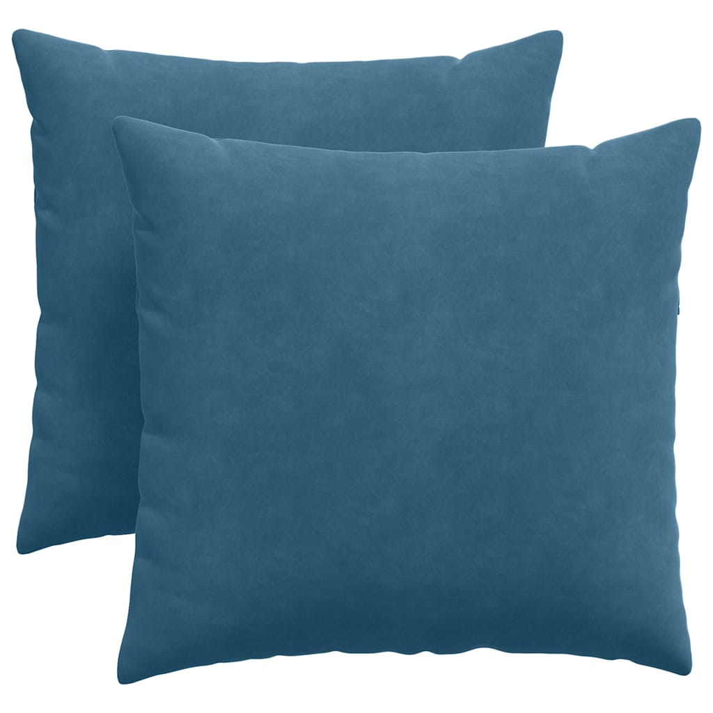Sofapuder 2 pcs Blå 45 x 45 cm Velourstof