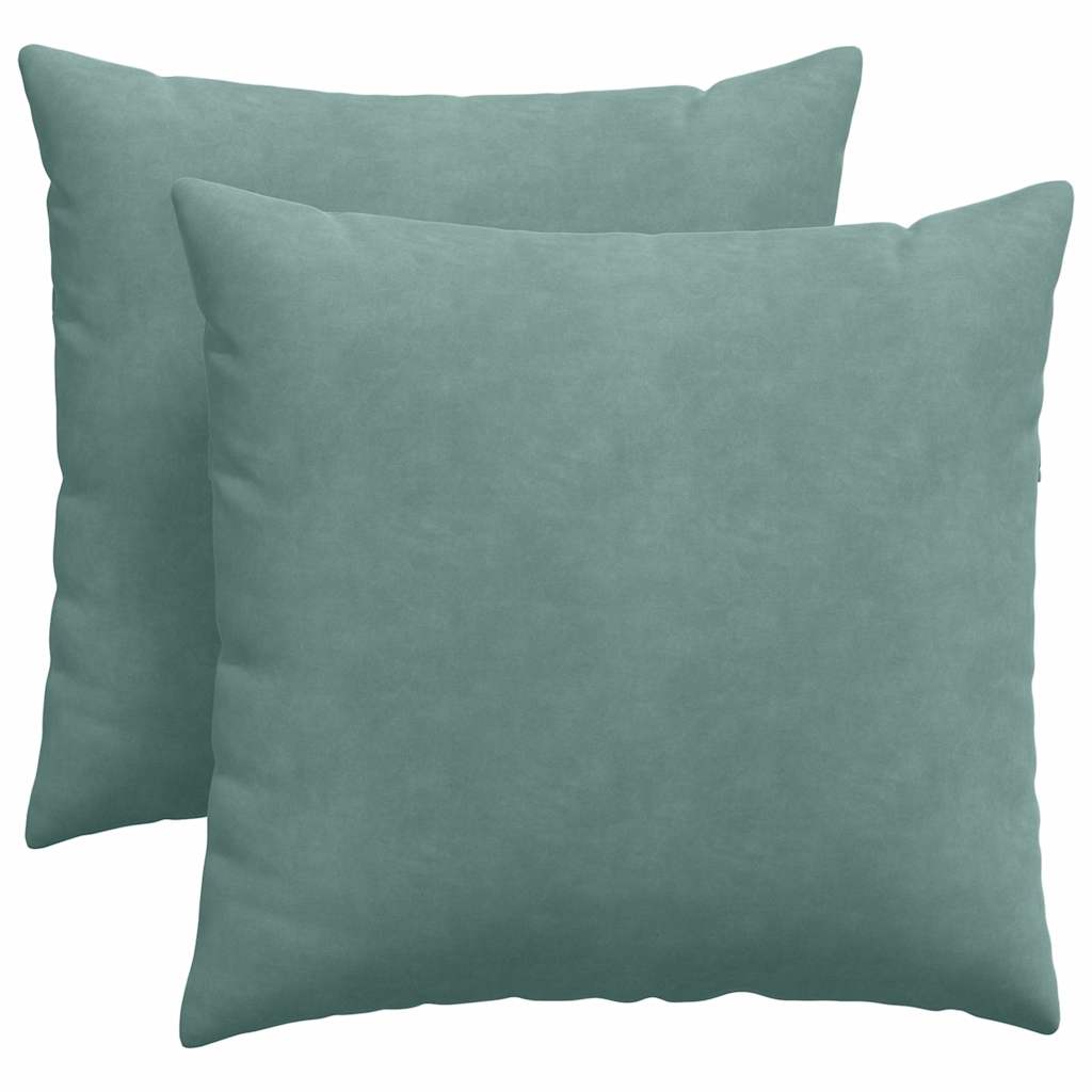 Sofapuder 2 pcs Havgrøn 45 x 45 cm Velourstof