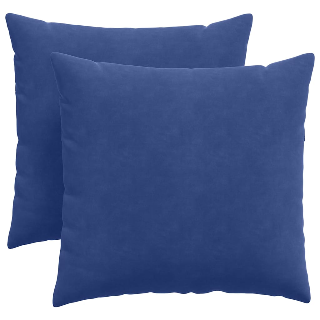 Sofapuder 2 pcs Politi blå 45 x 45 cm Velourstof
